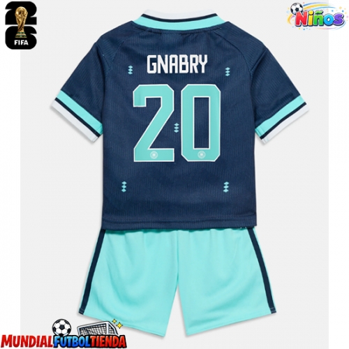Camiseta Alemania Serge Gnabry #20 Segunda Equipación Replica Mundial 2026 para niños mangas cortas (+ Pantalones cortos)